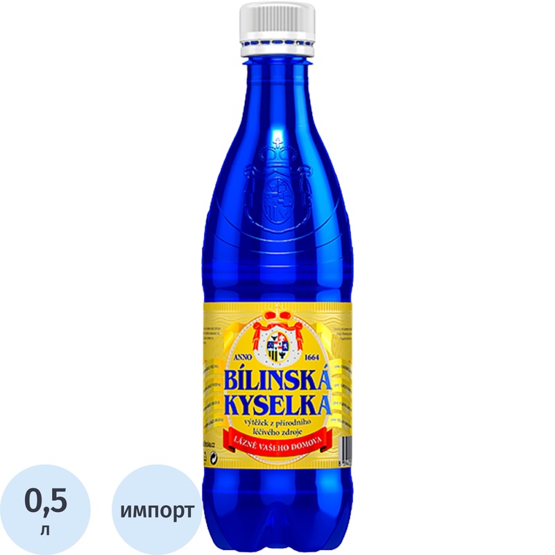 Изображение товара Вода минеральная Bilinska Kyselka лечебно-столовая газированная 0.5 л