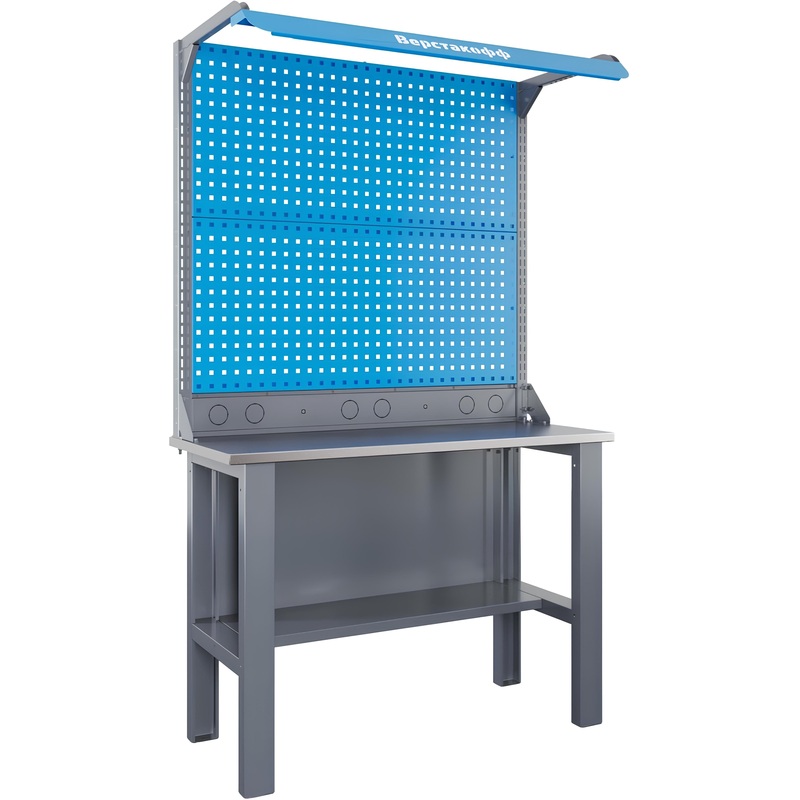 Изображение товара Рабочий стол производственный Верстакофф SLF 121.11.3-2FR, оцинкованный каркас, 1200х500 мм