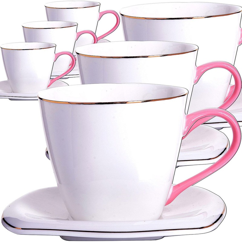 Изображение товара Набор чайный Loraine Нежность из фарфора на 6 персон 12 предметов с золотой каймой