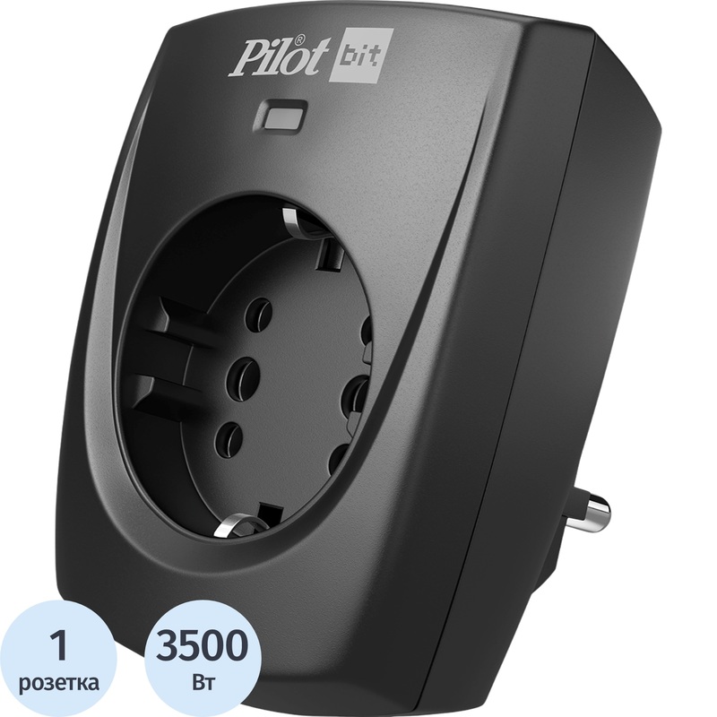 Изображение товара Сетевой фильтр ZIS Pilot bit на 1 розетку с защитой от короткого замыкания