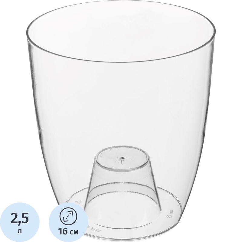 Изображение товара Кашпо для орхидей Idiland Orchid 2.5 л прозрачное круглое