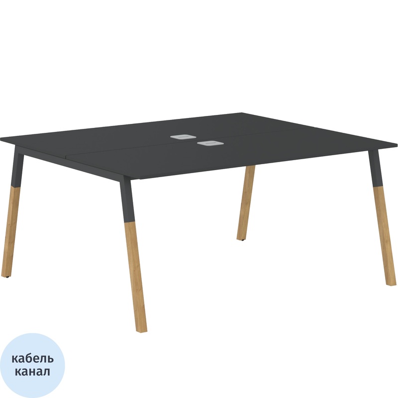 Изображение товара Стол прямой Forta FWST 1513 (бук/чёрный графит, 1580х1370х733 мм)