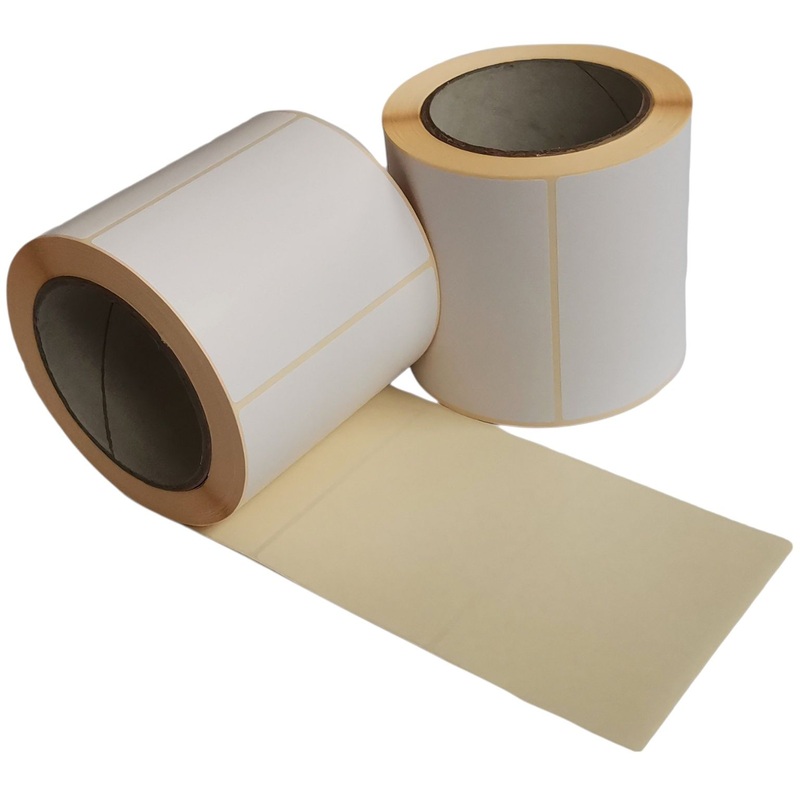 Изображение товара Термотрансферные бумажные этикетки 100х72 мм белые, 12 рулонов по 500 шт