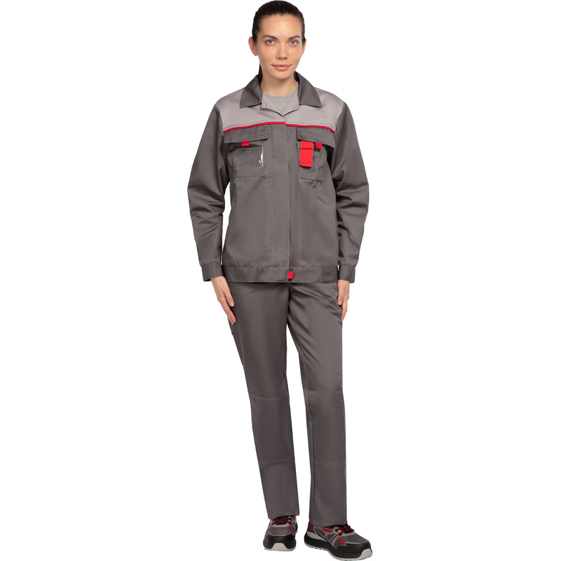 Изображение товара Костюм рабочий летний женский л10-КБР темно-серый/светло-серый