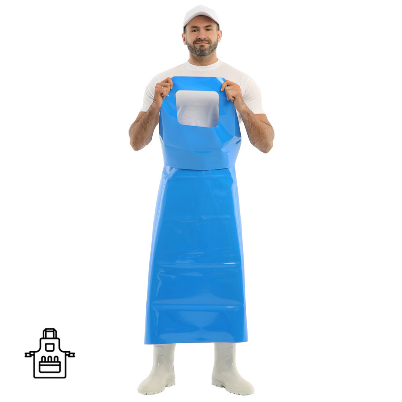 Изображение товара Фартук защитный Ларисан 83x150 см полиуретановый синий 0.15 мм