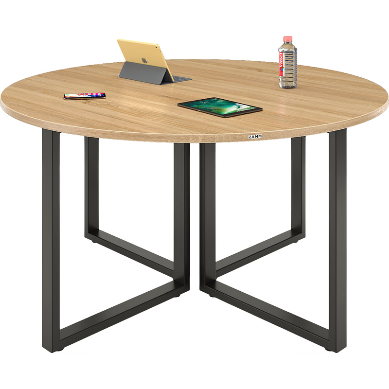 Изображение товара Стол для переговоров Zamm Зета 11673 круглый дуб бардолино/чёрный