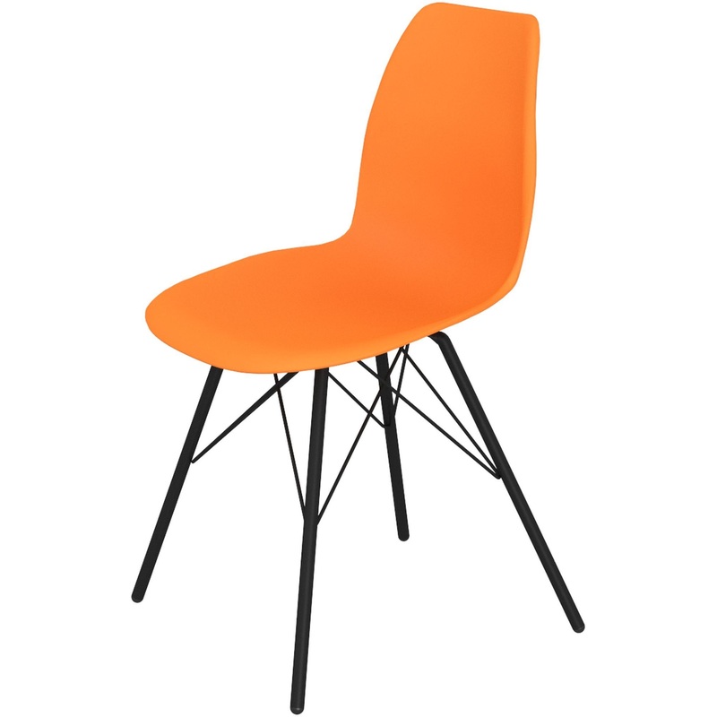 Изображение товара Стул обеденный Sheffilton SHT-ST29/S37 оранжевый из пластика и металла