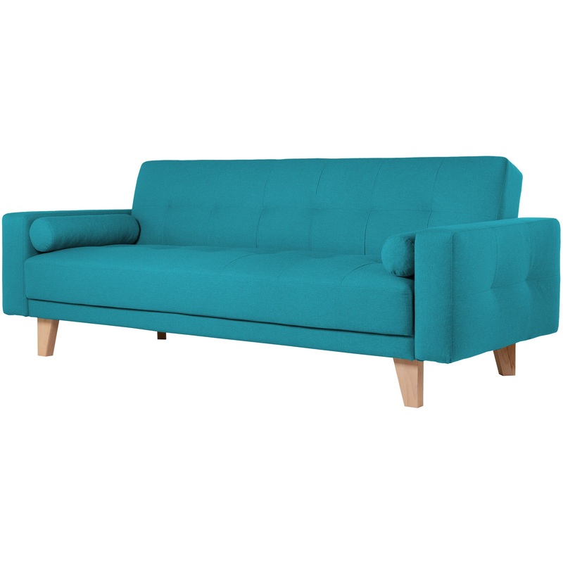 Изображение товара Диван трехместный раскладной Релакс Selvik бирюзовый скандинавский стиль ткань