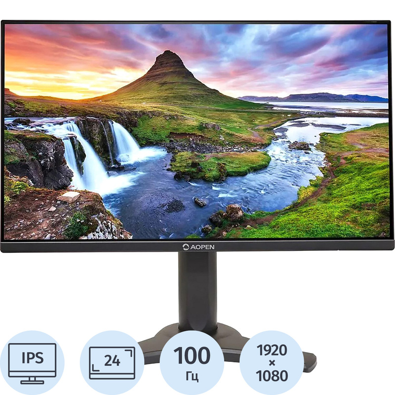 Изображение товара Монитор 23.8 Aopen 24CL2YEbmirx IPS 1920x1080 100 Гц черный