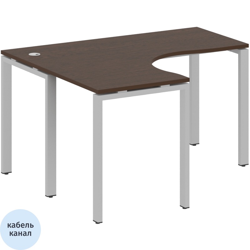 Изображение товара Стол эргономичный Metal System Style БП.СА-3 Л левый (венге цаво/серый, 1400х1200х750 мм)