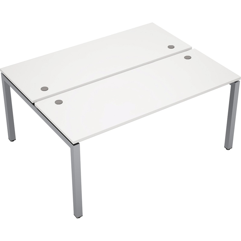 Изображение товара Стол приставной Avance 6МБ.5264 двухместный (белый/алюминий матовый, 1600х1235х750 мм)