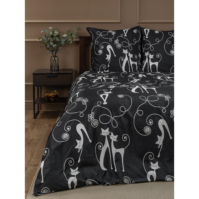 Изображение товара Постельное белье Amore Mio Cats 93073 из микрофибры, 2-спальное