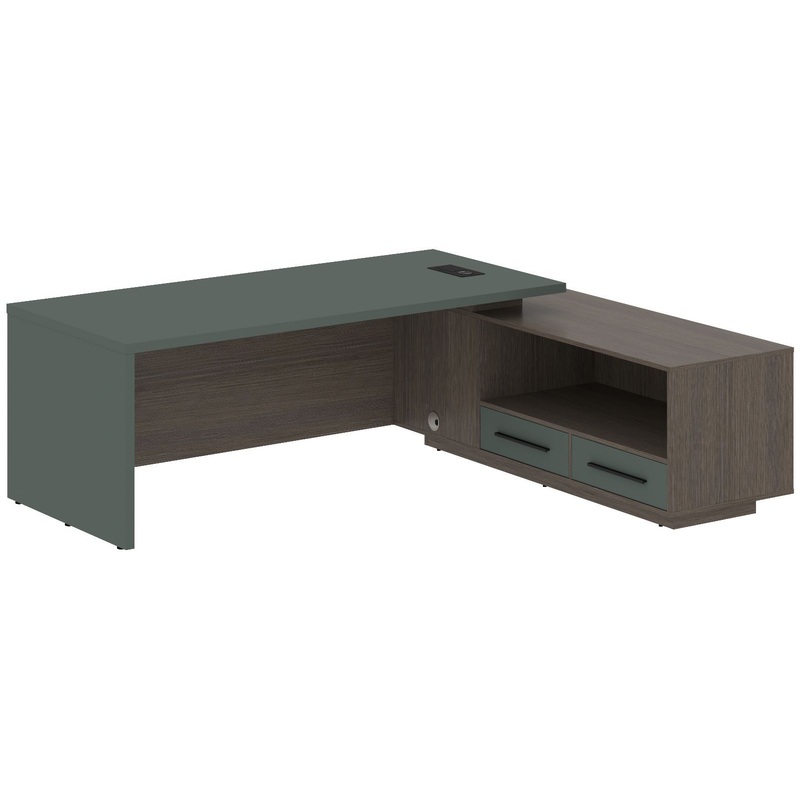 Изображение товара Стол руководителя с тумбой и встроенным электроснабжением 2300х750 мм