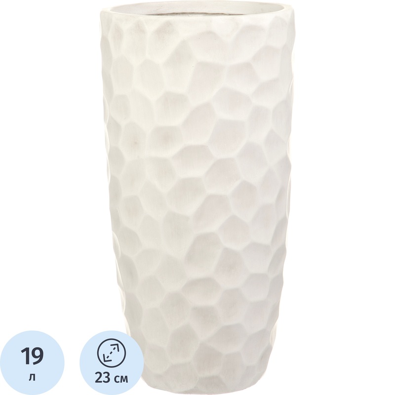 Изображение товара Кашпо Idealist Мозаик 19 л слоновая кость 46x23 см дренаж ребристая поверхность