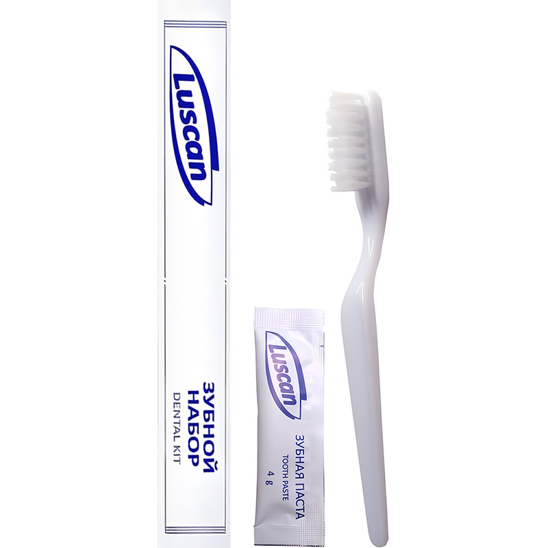Изображение товара Набор зубной Luscan картон (зубная щётка, зубная паста, 200 штук в упаковке)