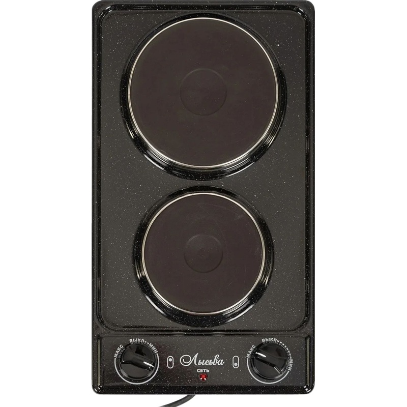 Изображение товара Настольная электрическая плита Лысьва ЭПБ 22 чёрная 2 конфорки компактная