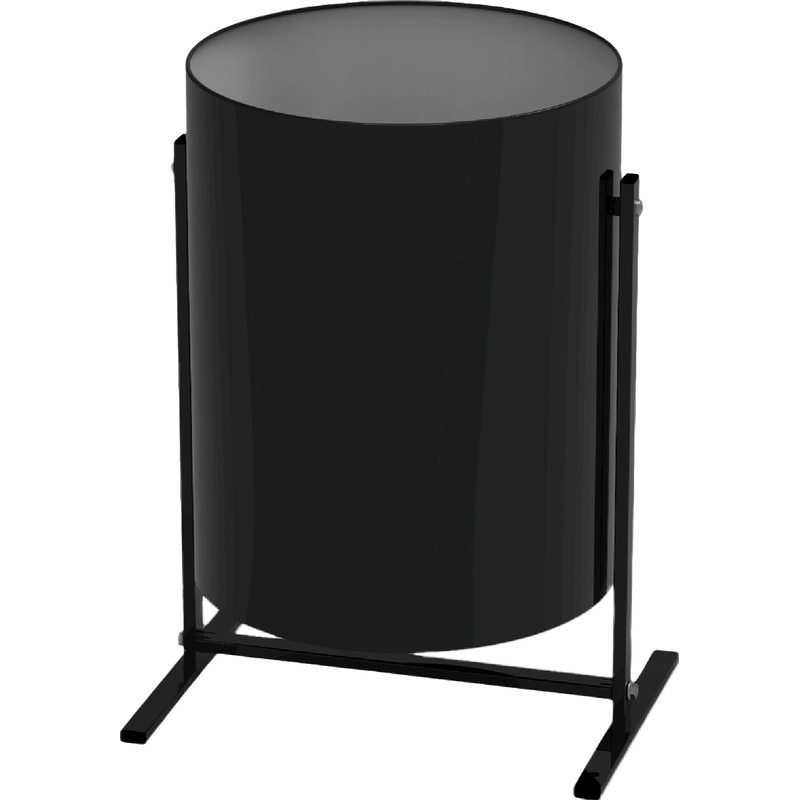 Изображение товара Урна уличная УРТ чёрная 25 л оцинкованная сталь опрокидывающаяся (48.5x35x35 см)