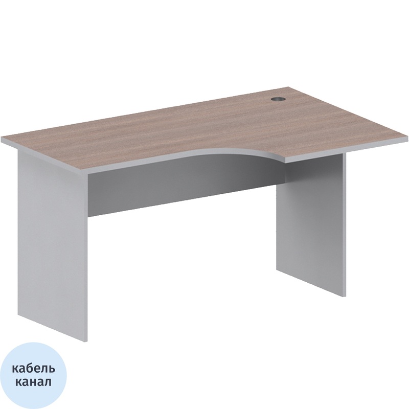 Изображение товара Эргономичный правый стол Комус Мебель Easy to Lead 008.235 дуб тёмный серый