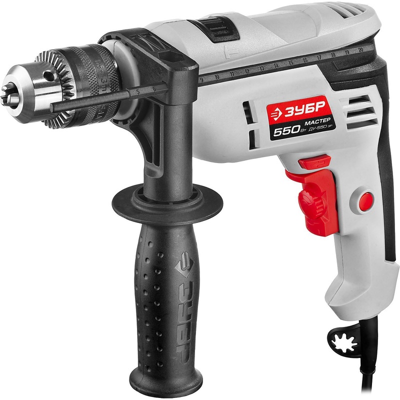 Изображение товара Дрель ударная Зубр ДУ-550 ЭР - мощный бытовой инструмент с реверсом