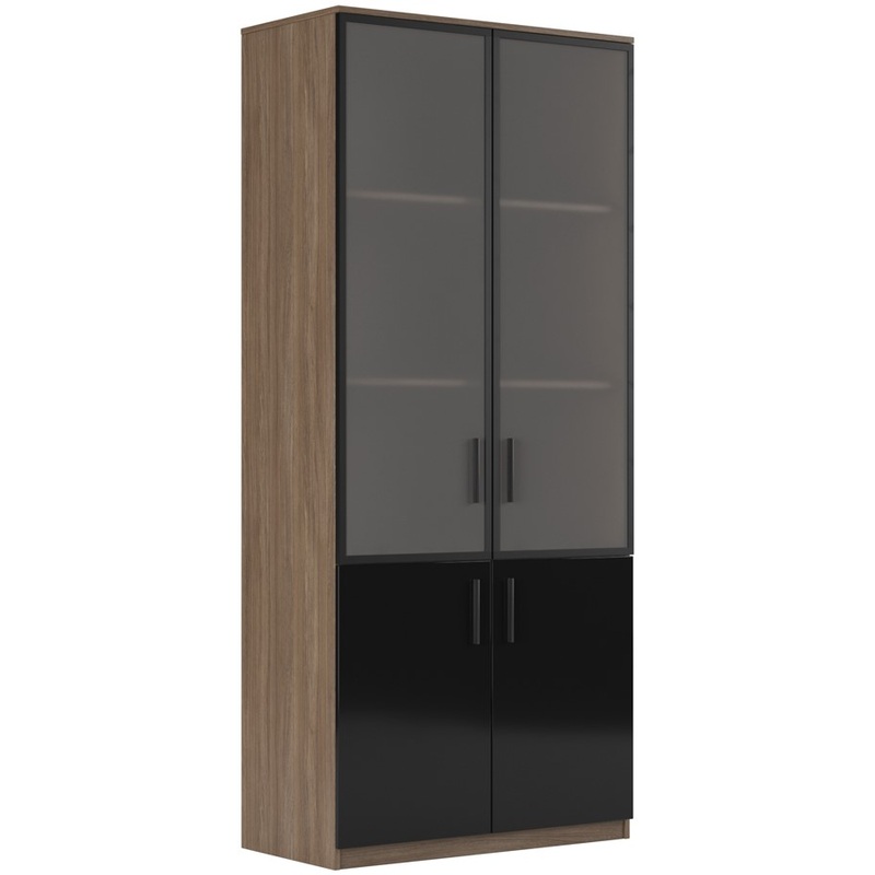 Изображение товара Шкаф для документов Asti AST33951043 с стеклом дуб черный 900х450х2056 мм