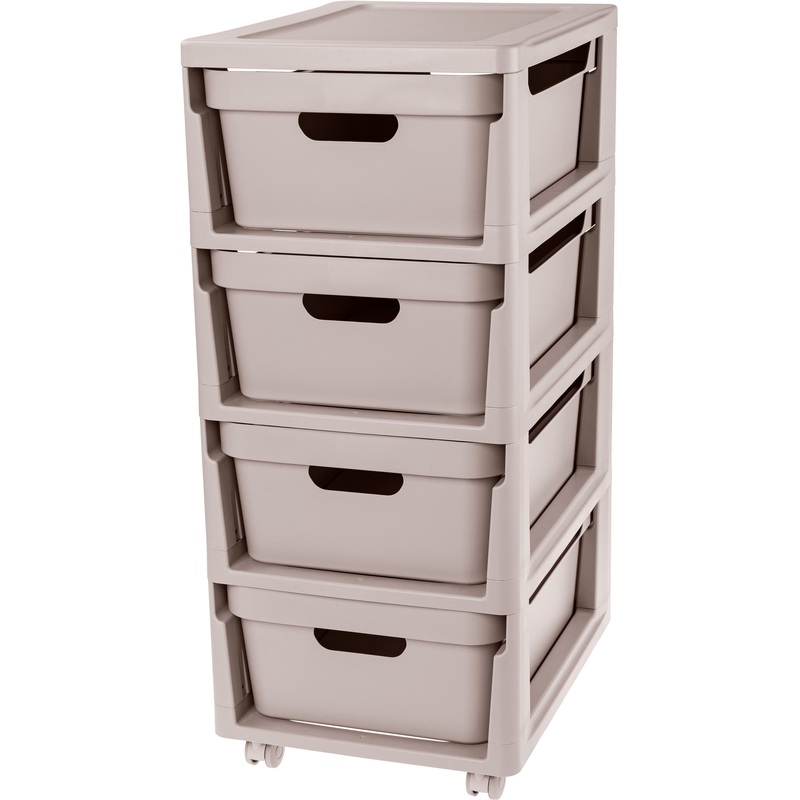 Изображение товара Комод на колесах Econova Luxe светло-бежевый 300х385х690 мм для организации пространства