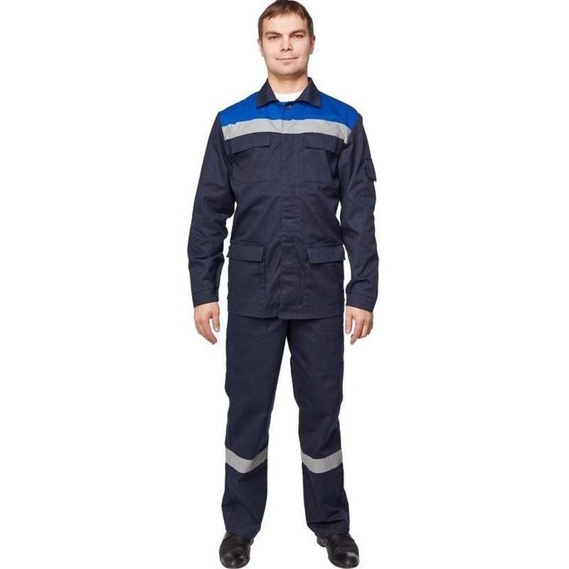 Изображение товара Костюм рабочий летний мужской л05-КБР с СОП синий/васильковый (размер 96-100 (48-50), рост 194-200)