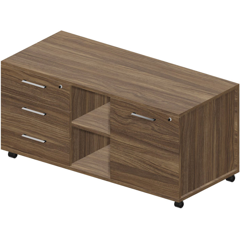 Изображение товара Мобильная тумба Mahia EMU1253BGWNWN с центральным замком 1200x530x570 мм орех