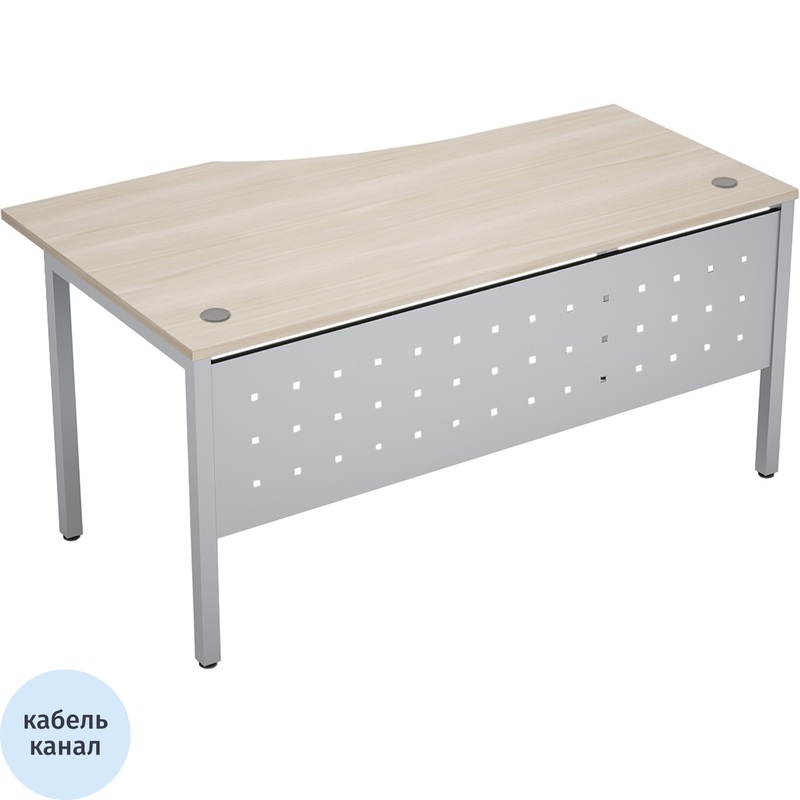 Изображение товара Стол эргономичный Avance 6МК.020 левый (шамони светлый/алюминий матовый, 1600х900х750 мм)