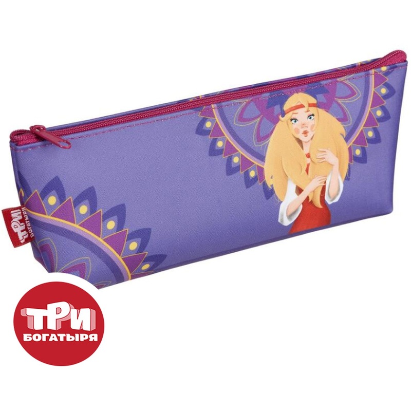 Изображение товара Пенал односекционный Комус Три богатыря Аленушка 20x10x4 см полиэстер