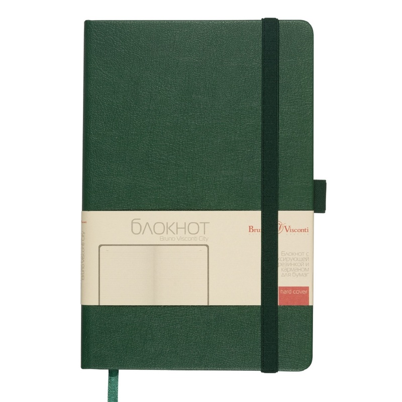 Изображение товара Блокнот Bruno Visconti City А5 80 листов зеленый в линейку на сшивке (140х210 мм)