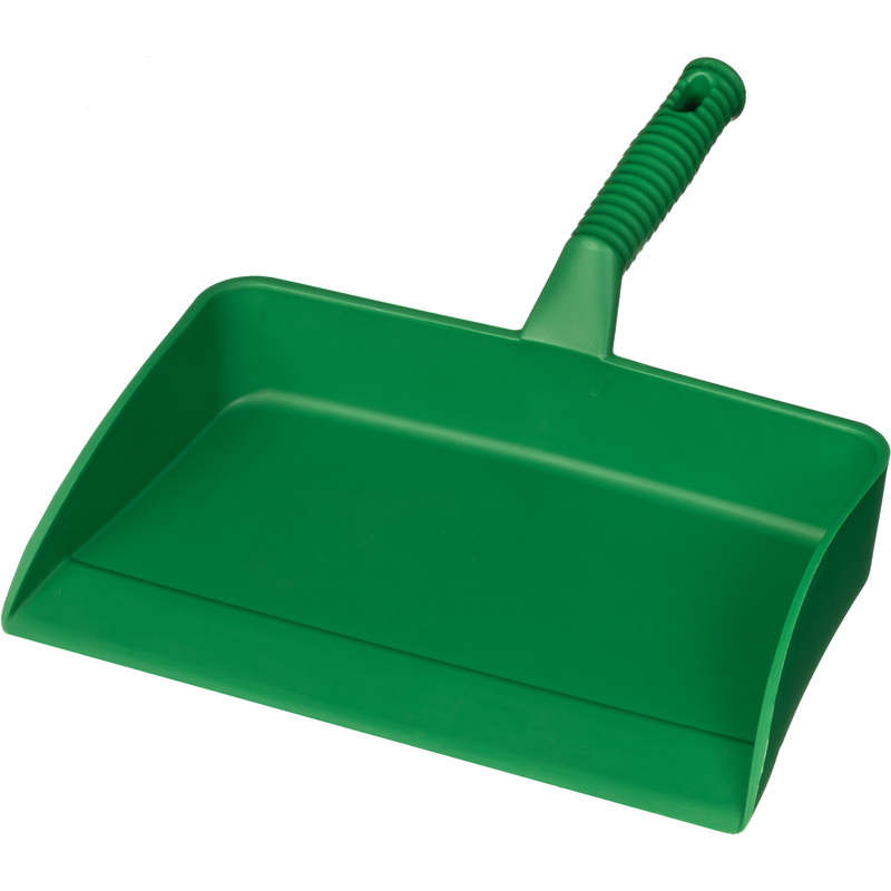 Изображение товара Совок для мусора NV пластик зелёный ширина 29.5 см ручка 13.5 см