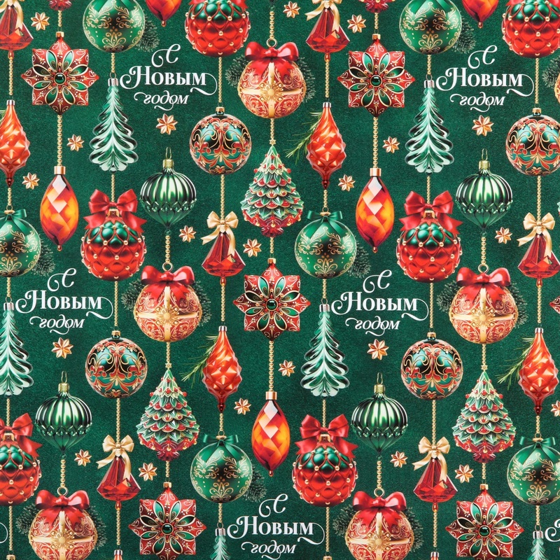 Изображение товара Бумага упаковочная Дарите Счастье Новогоднее настроение 60x90 см