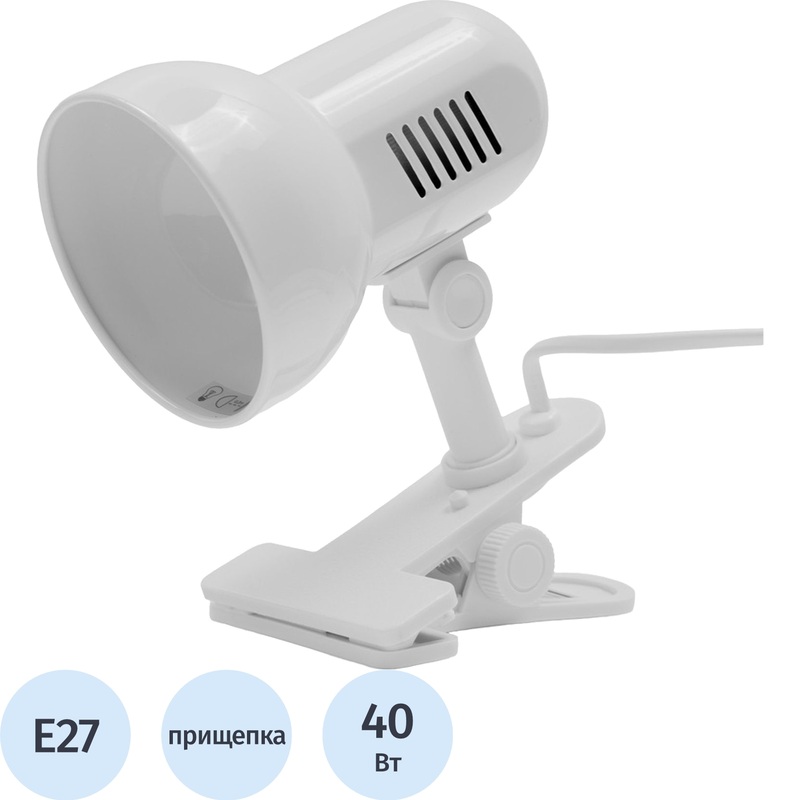 Изображение товара Настольный светильник Camelion H-035 белого цвета с регулируемым наклоном