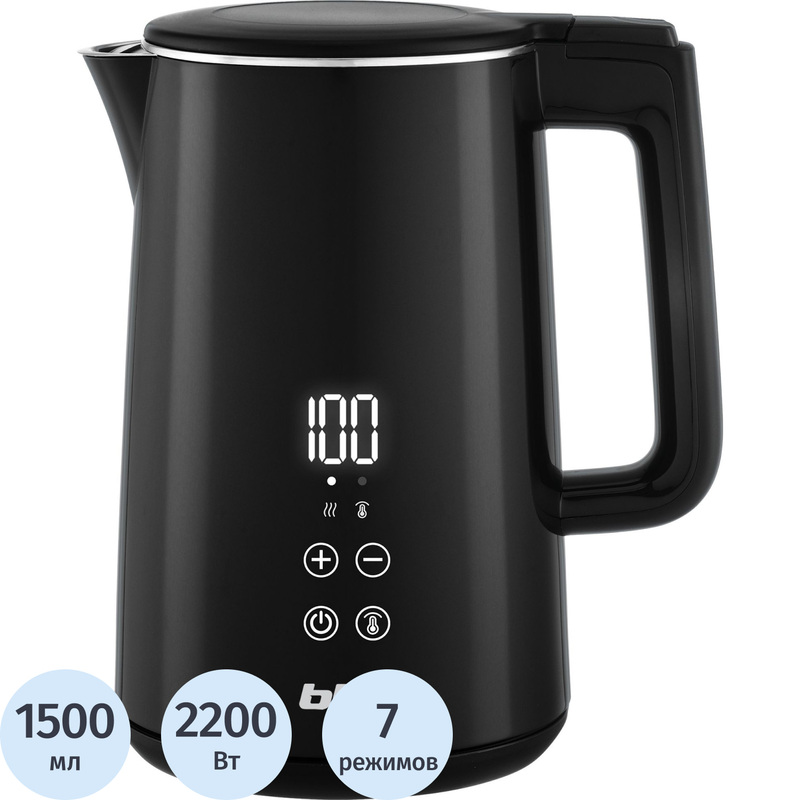 Изображение товара Электрический чайник BBK EK1501 черный 1.5л мощность 2200 Вт с фильтром