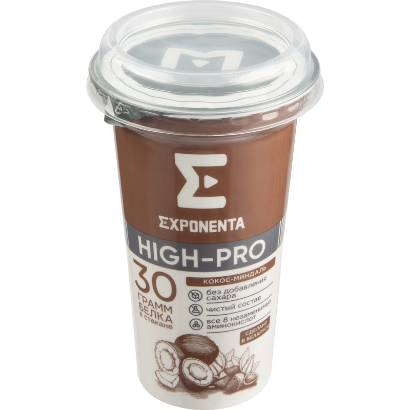 Изображение товара Кисломолочный напиток Exponenta High-Pro кокос-миндаль 250 г
