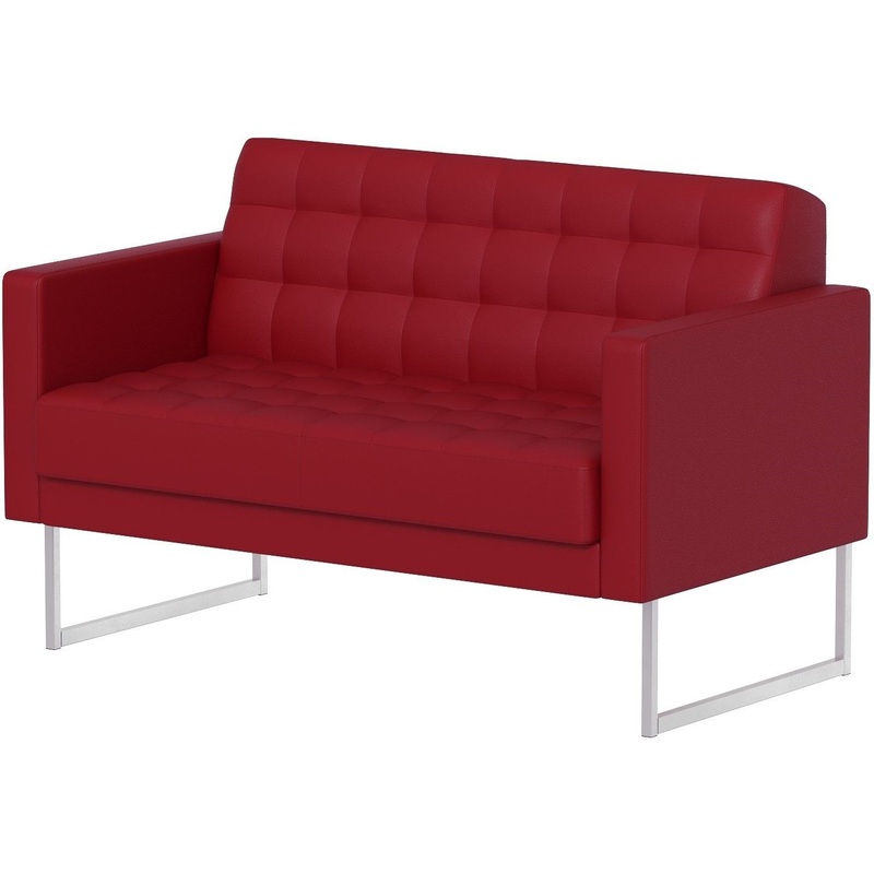 Изображение товара Двухместный диван Chairman Варна красный искусственная кожа стильный современный дизайн