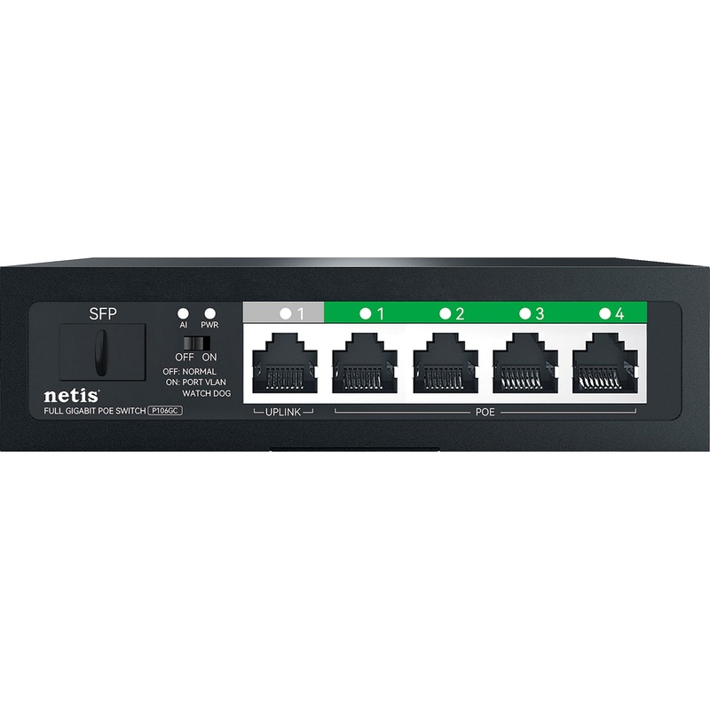 Изображение товара Коммутатор Netis P106GC 5 портов Gigabit PoE для локальной сети