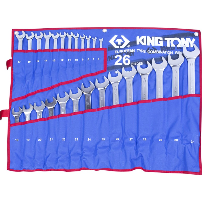 Изображение товара Набор комбинированных ключей King Tony 6-32 мм 26 предметов 1226MRN