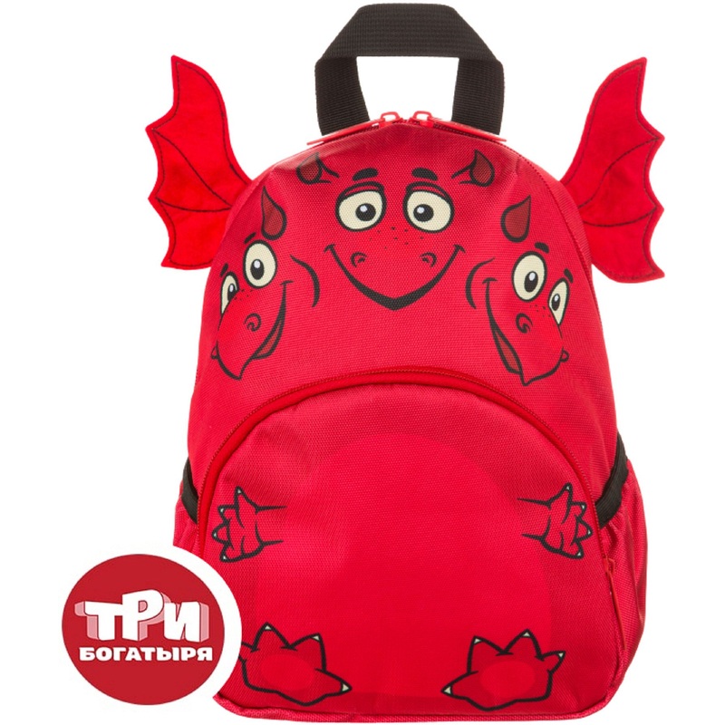 Изображение товара Дошкольный рюкзак Комус Три богатыря Горыныч красный для малышей 20x11x27 см
