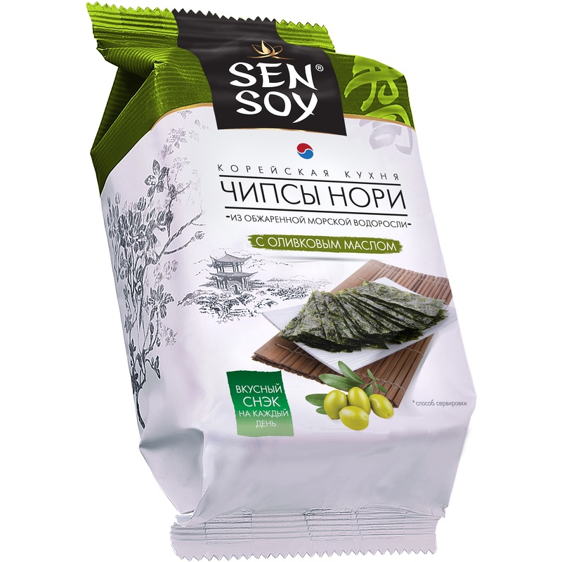 Изображение товара Чипсы-нори Сэн Сой с оливковым маслом (18 штук по 4.5 г)