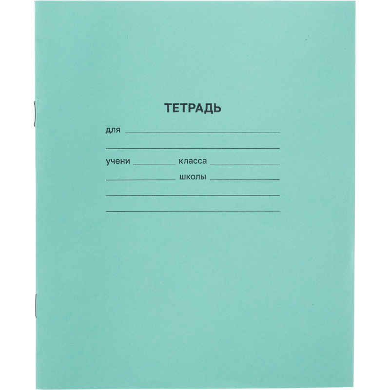 Изображение товара Школьная зеленая тетрадь А5 12 листов в линейку упаковка 20 штук