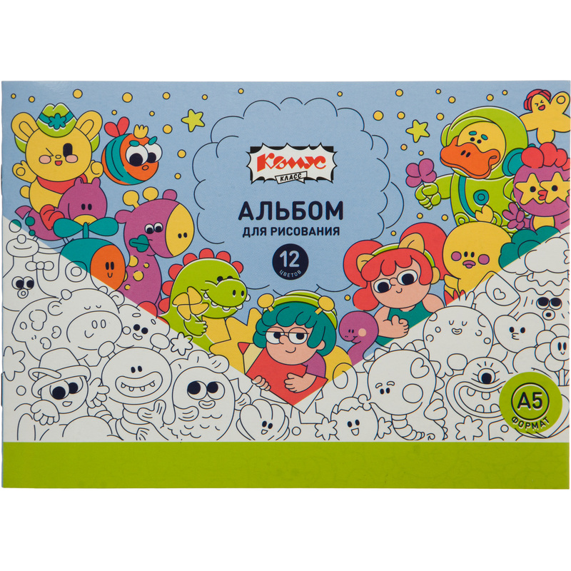 Изображение товара Альбом для рисования Комус Класс Миники А5 12 листов мультяшки