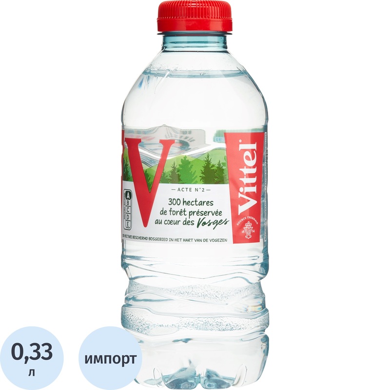 Изображение товара Вода минеральная Vittel столовая негазированная 0.33 л