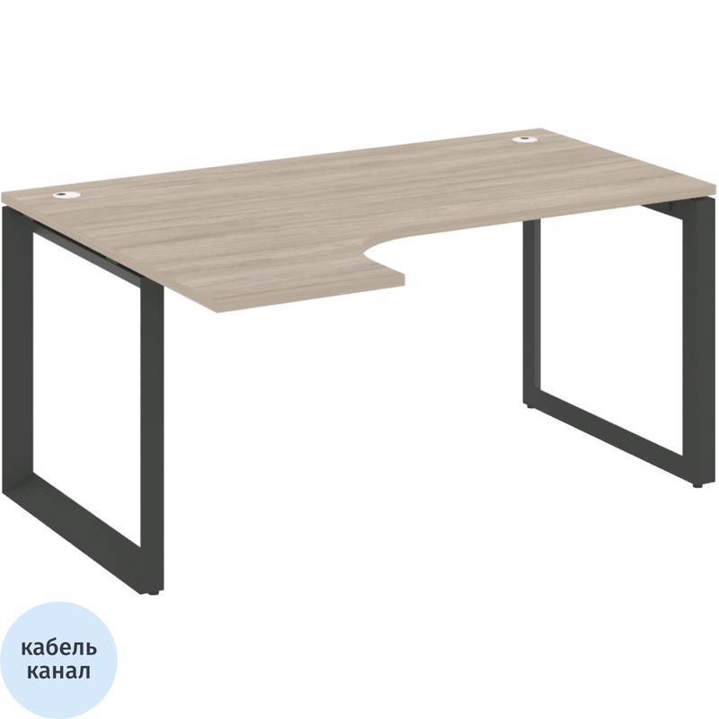 Изображение товара Эргономичный левый офисный стол ONIX-О дуб аттик/антрацит 1580x1180x750 мм