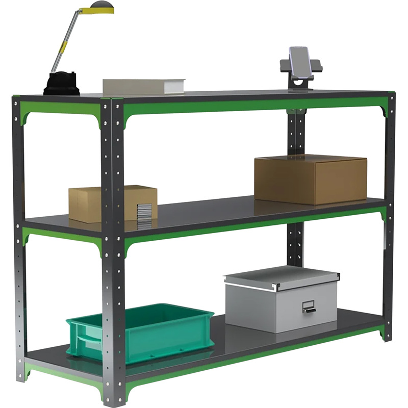 Изображение товара Верстак слесарный Metalex KIT две полки зеленый и серый 950x1000x400 мм