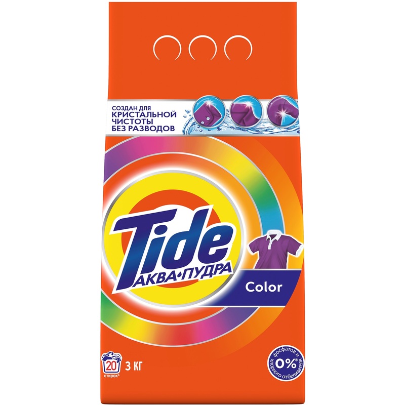 Изображение товара Порошок стиральный Tide Color Аква Пудра 3 кг для цветного белья