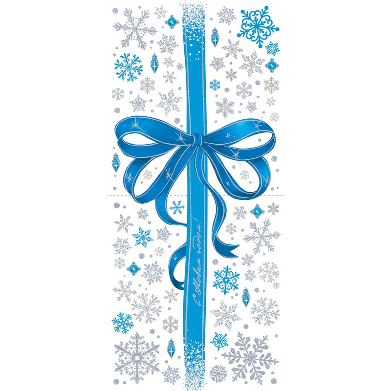 Изображение товара Новогодняя наклейка на окна Magic Time 84x38 см, ПВХ, многоразовая, зимний дизайн