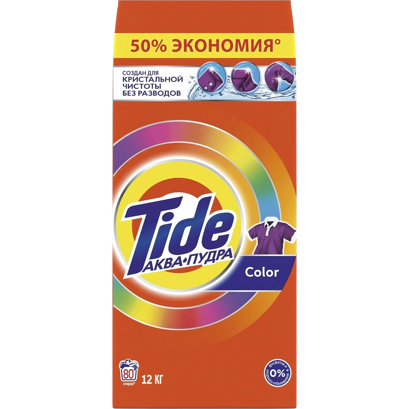 Изображение товара Порошок стиральный Tide Color Аква Пудра 12 кг для цветного белья