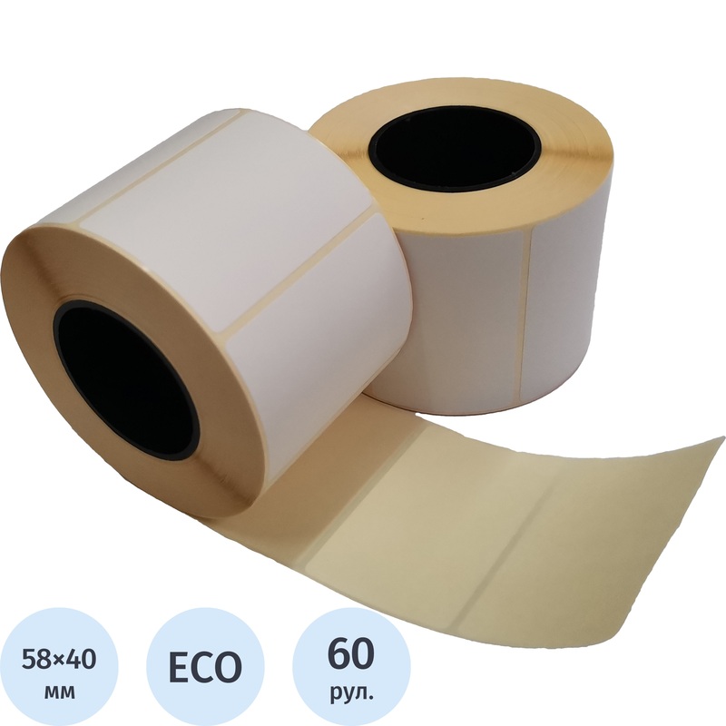 Изображение товара Термоэтикетки ECO 58x40 мм 40 мм диаметр втулки