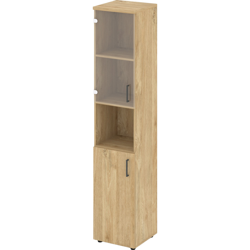 Изображение товара Шкаф для документов Style Project SN.STU-105(L) полузакрытый со стеклом тиквуд светлый/антрацит 400x400x1982 мм Изображение товара Шкаф для документов Style Project SN.STU-105(L) полузакрытый со стеклом тиквуд светлый/антрацит 400x400x1982 мм